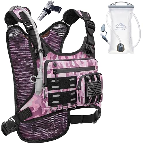 Image of Zelvot Running Vest with 2L Water Bladder, Hydration Backpack, U.S. Design Patent, Lightweight Hydration Pack with Gear Holder, Reflective Chest Pack for Men Women