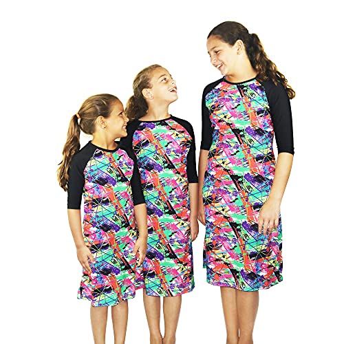 Image of Girl One Piece Modest Long Sleeve Swim Dress