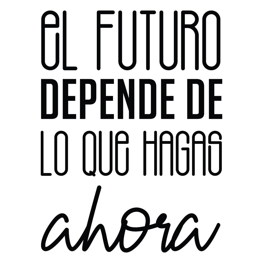 Vinyl Wall Art Decal - El Futuro Depende De Lo Que Hagas Ahora - 16" x 12" - Trendy Inspirational Cool Positive Mind Spanish Phrase Quote Sticker for Office Bus