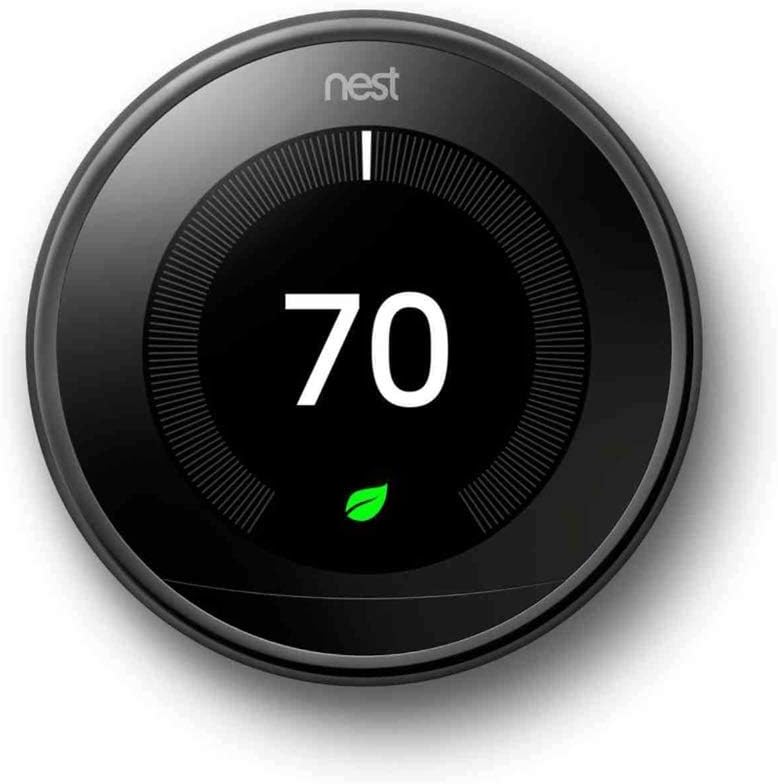 Nest 3rd Generation learning programmable Thermostat Mirror Black T3018US