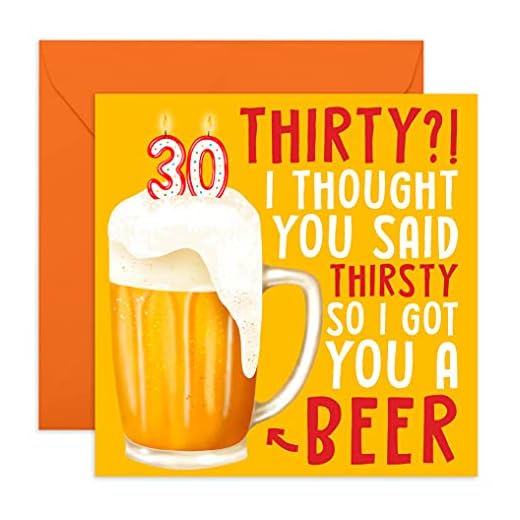 CENTRAL 23 - Divertida tarjeta de cumpleaños para papá - 'Thirty Thirsty Beer' - Tarjeta de cumpleaños descarada para novio marido - Tarjeta de cumpleaños 30 para él