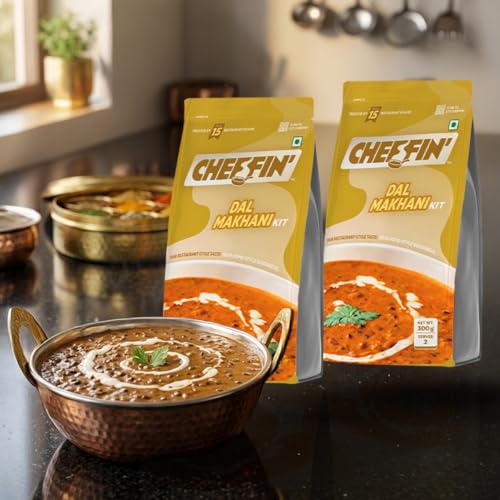 Image of Cheffin' Dal Makhani, 300g | Chef Curated Gourmet Cooking Kit | Ready in 10 Min | 100% Natural, No Preservatives | Serves 2-3| Pack of 2