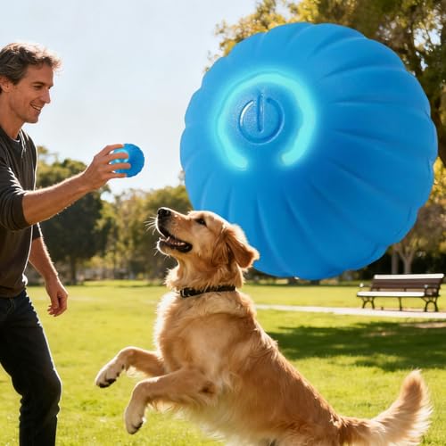 Generico Automatischer Ball für Hunde – interaktiver intelligenter automatischer, wiederaufladbarer Typ-C, Spielzeug für Katzen und Hunde | für Spielen im Haus und im Freien, Training, Jagdsimulation