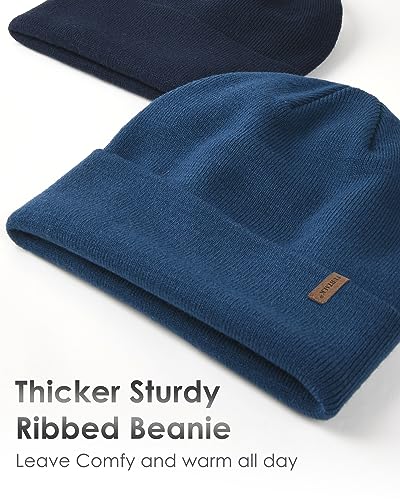 Image of FURTALK Unisex Cuffed Beanie Thick Double Knit Winter Skull Cap | Double-Layer Warmth, Ultra-Soft Itch-Free Knit, Snug No-Slip Fit, Essential Gear for Winter Jogging & Outdoor Sports