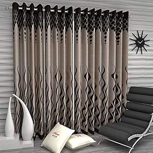 Home Sizzler Set of 4 Pieces Window Curtains - 5 Feet