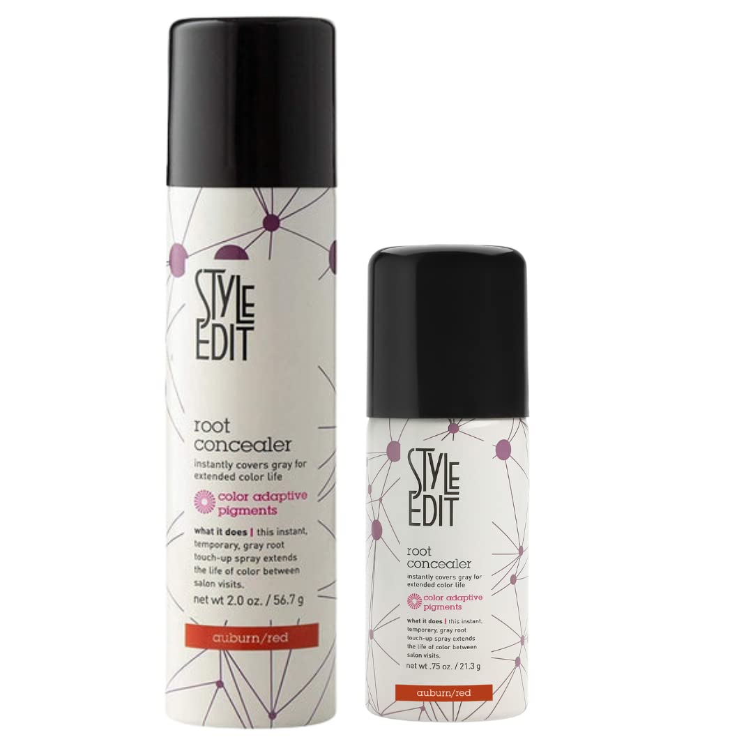 Dark Auburn Travel Size and Full Sized Root Concealer Duo to Cover Up Roots and Grays.
