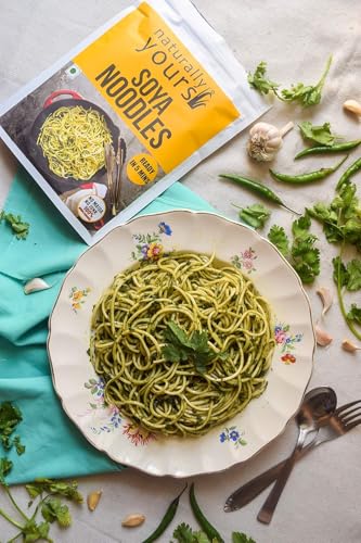 Image of Naturally Yours Soya Hakka Noodles | Soybean & Wheat Protein | No Maida, No Onion No Garlic, Jain Friendly, Vegan, Preservative Free, No MSG | High Protein & Fiber | Tastemaker Inside | 180g Pack