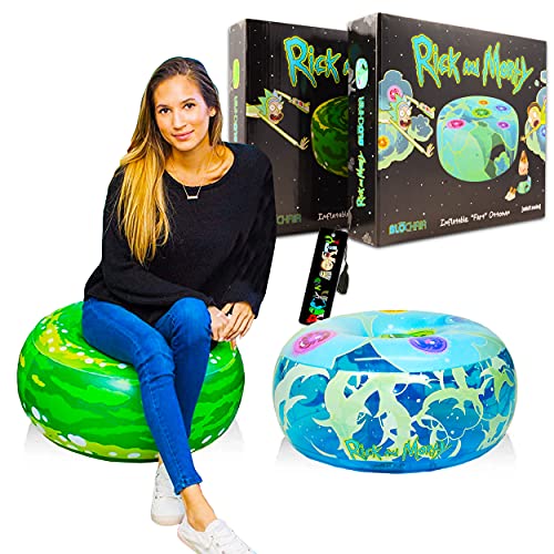 Rick and Morty Merchandise Bundle Rick and Morty Decorations - 2 Pack Rick and Morty Room Decor Accessories Inflatable Chairs Rick and Morty Pool Float Decorations Bedroom