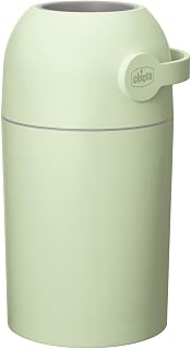 Chicco Contenedor Pañales con Control de Olores, Sistema de Deshecho de Pañales, Papelera Pañales Compacta, Ahorra Espacio, con Tapa, Fácil de Usar y Limpiar, Funciona con Bolsas de Plástico – Verde