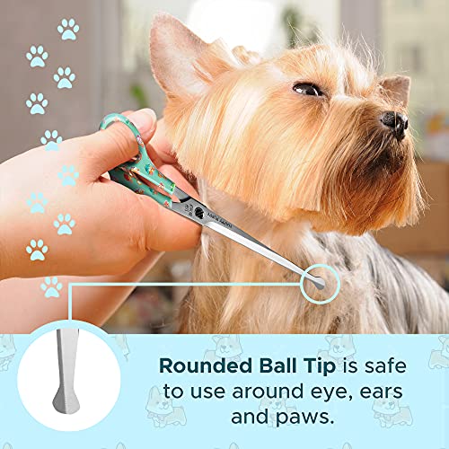 Kenchii-Happy-Puppy-Ball-Tip-Shears-Trimming-Scissors-for-Dogs-Pet-Grooming-Puppy-Essentials-Stainless-Steel-Grooming-Scissors-for-Dogs-Safety-Blunt-Tip-Scissors-and-Dog-Grooming-Tools-55-In Kenchii Happy Puppy Ball Tip Shears Trimming Scissors for Dogs Pet Grooming Puppy Essentials Stainless Steel Grooming Scissors for Dogs Safety Blunt Tip Scissors and Dog Grooming Tools 55 In