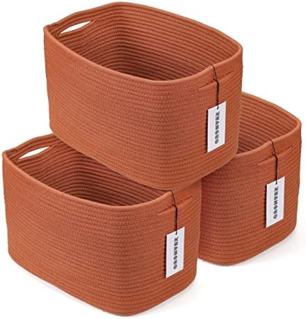 Cotton Rope storage Basket Bins Woven Basket for Organizing Shelv...