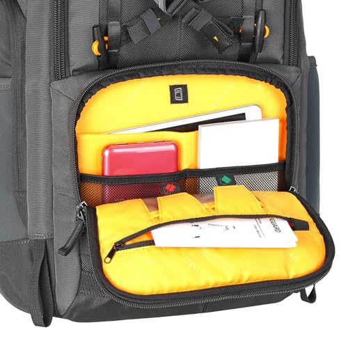 Image of VANGUARD Alta Sky 62 Camera Backpack - Large Lens Capacity up to 600 mm Attached, 24.6 Liter Capacity, 16 inch Laptop and Tripod Storage | 24.6l Backpack Fits DSLR and Mirrorless with 200-600mm Attached, Holds Up to 7 Lenses, Tripod Carry, Rain Cover