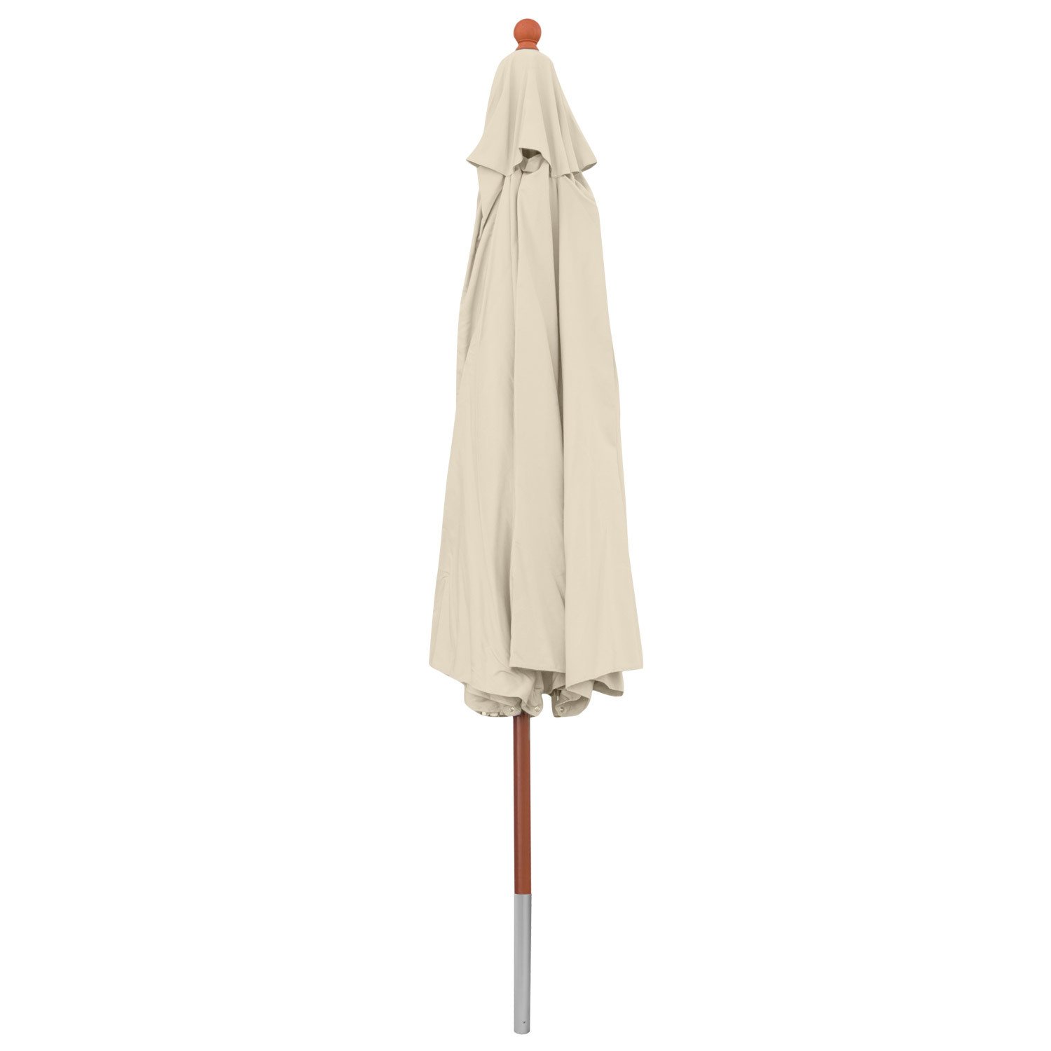 anndora® Sonnenschirm mit Holz Stamm 2 Teile Stammschutz - Gartenschirm 3,5 m rund 350 cm - UV Schutz + Winddach - Farbwahl