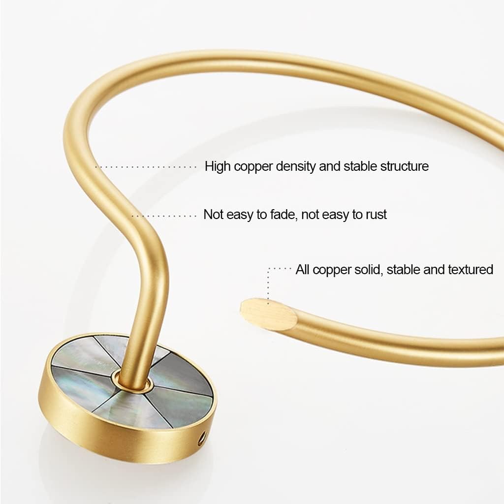 LSLYTQ Shell Light Luxury Towel Holder, Towel Ring, Bathroom Towel Hanger, Nordic Gold Towel Ring Rack