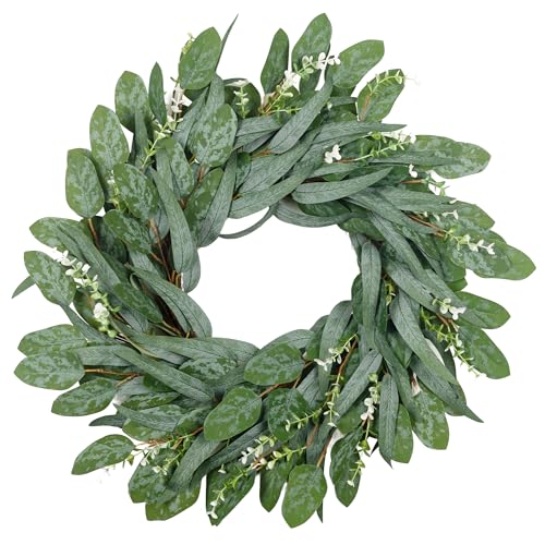 YUGALI 24" Spring Wreaths for Front Door Artificial Green Long