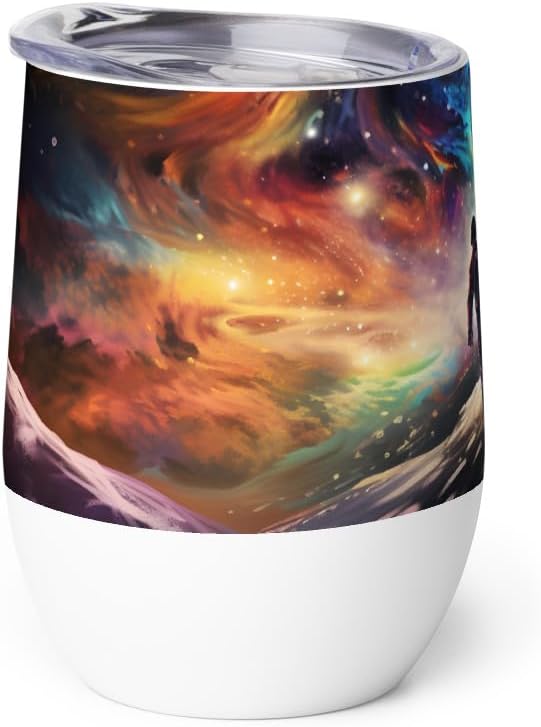 Astronaut Space Tourists' Journey Wine Tumbler (White / 12 oz)