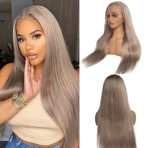 Belaved Ash Blonde �E�B�b�O �l�� 13x6 ���[�X �t�����g 18�C���` HD �E�B�b�O �X�g���[�g �O���[ �u�����h �t���ő��� �u���W�� �o�[�W�� ���~�[ �l�� �E�B�b�O �v�� �E�ݎ� �Y�� �m�b�g �����p