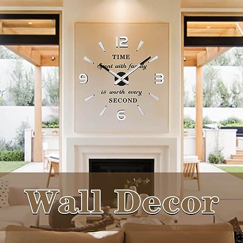 VANGOLD Modern Mute DIY Frameless Large Wall Clock 3D Mirror Sticker Metal Big Watches Home Office Decorations - Image 2