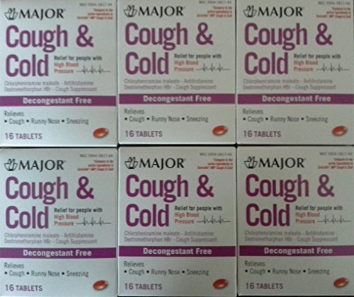 Major Cough & Cold HBP Antihistamine Suppressant Tablets for People with High Blood