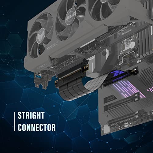 EZDIY-FAB PCIE Gen 4 16x Extreme Flexible, High Speed Riser Cable PCI Express 4.0 Port GPU Extension Card-Straight Connector [7.87in/20cm] - Thumbnail 5