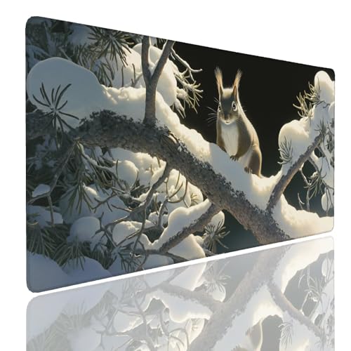 Tapis souris gamer large imperméable Squirrel contre les rayures de bureau
