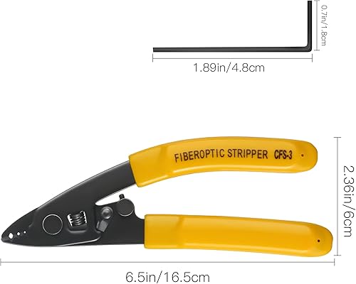 Miniatura 2 de CFS-3 Pelacables de fibra óptica de 3 orificios de puerto de fibra óptica con mango de 6 pulgadas - Llave hexagonal ajustable para chaqueta,
