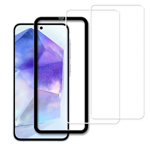 ガイド枠付き 日本旭硝子製 対応 Galaxy A55 5G SC-53E SCG27 用 ガラスフィルム 強化ガラス 液晶保護フィルム 9H硬度, 2枚