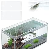 Colingmill 2 Pcs Aquarium Acrylic Fish Tank Lid Covers for 20/29/37 Gallon, 29 X12 in Glass Cuttable Canopy Top Net, Anti-Jump Net with Clips (Each 29 x 12 x 0.1in)