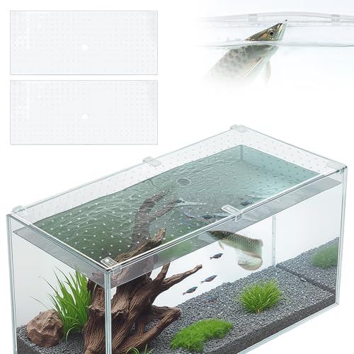 Colingmill 2 Pcs Aquarium Acrylic Fish Tank Lid Covers for 20/29/37 Gallon, 29 X12 in Glass Cuttable Canopy Top Net, Anti-Jump Net with Clips (Each 29 x 12 x 0.1in)