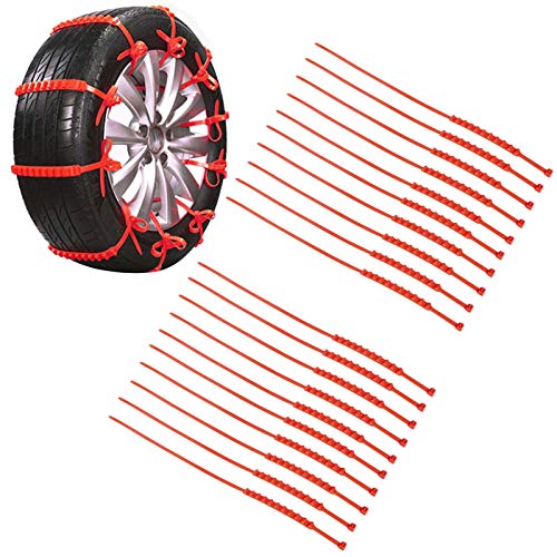 duhe189014 20 Piezas de Cadenas de Nieve para neumáticos de Nieve de Barro Antideslizante, Juego de Cadenas de neumáticos de...