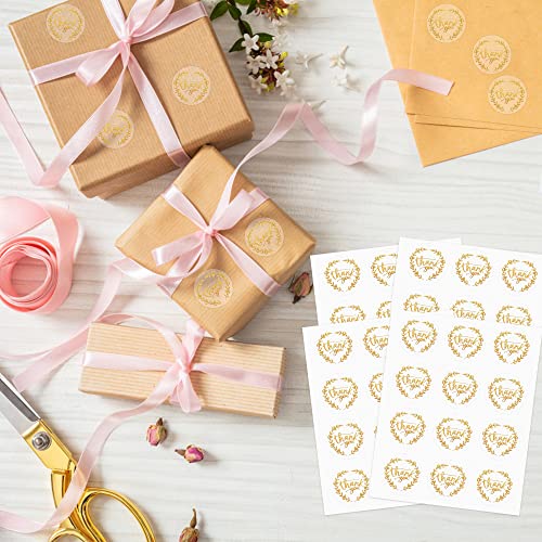 Lucleag 360Pcs Thank You Envelope Seals Stickers, Gold Clear Envelopes Stickers Self Adhesive Glitter Thank You Stickers For Wedding Engagement Party Invitations Small Business Present Decorations #TOP4
