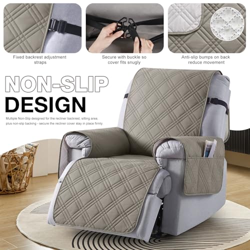 TAOCOCO 100% Waterproof Recliner Chair Cover Stay in Place, Recliner Covers for Small Recliner Chair with Pocket, Reclining Chair Cover Furniture Protector for Kids, Pets(20'', Light Brown) - image 6