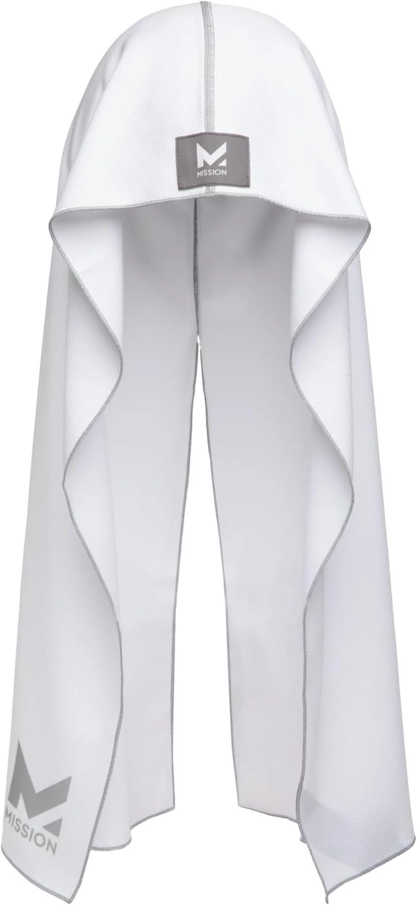 MISSION Cooling Hoodie Towel, White - Soft, Durable Microfiber - Cools Up to 2 Hours - UPF 50 Sun Protection - Machine Washable