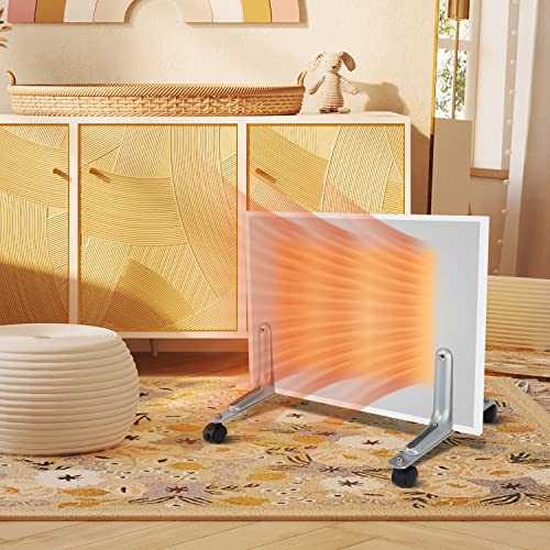2 Stück Infrarotheizungen Standfüße auf Rollen, Robuste Aluminiumlegierung Infrarotheizung Standgerät für Verschiedene Marken Modelle Infrarot Heizkörper Universell Verstellbare Größe 1- 6CM-6