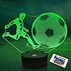 Lightzz Fu&szlig;ballgeschenke f&uuml;r Kinder, Fu&szlig;ball 3D Illusion Lampe Fu&szlig;ball Nachtlicht mit Fernbedienung + Touch 16 Farbwechsel + Timer Schreibtischlampen f&uuml;r Jungenzimmerdekoration