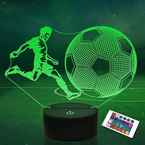 Lámpara de fútbol 3D con control remoto y 16 colores Cover
