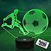 Lightzz Fußballgeschenke für Kinder, Fußball 3D Illusion Lampe Fußball Nachtlicht mit Fernbedienung + Touch 16 Farbwechsel + Timer Schreibtischlampen für Jungenzimmerdekoration