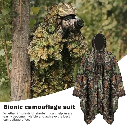 Cape de camouflage bionique 3D indéchirable et imperméable pour extérieur - 2