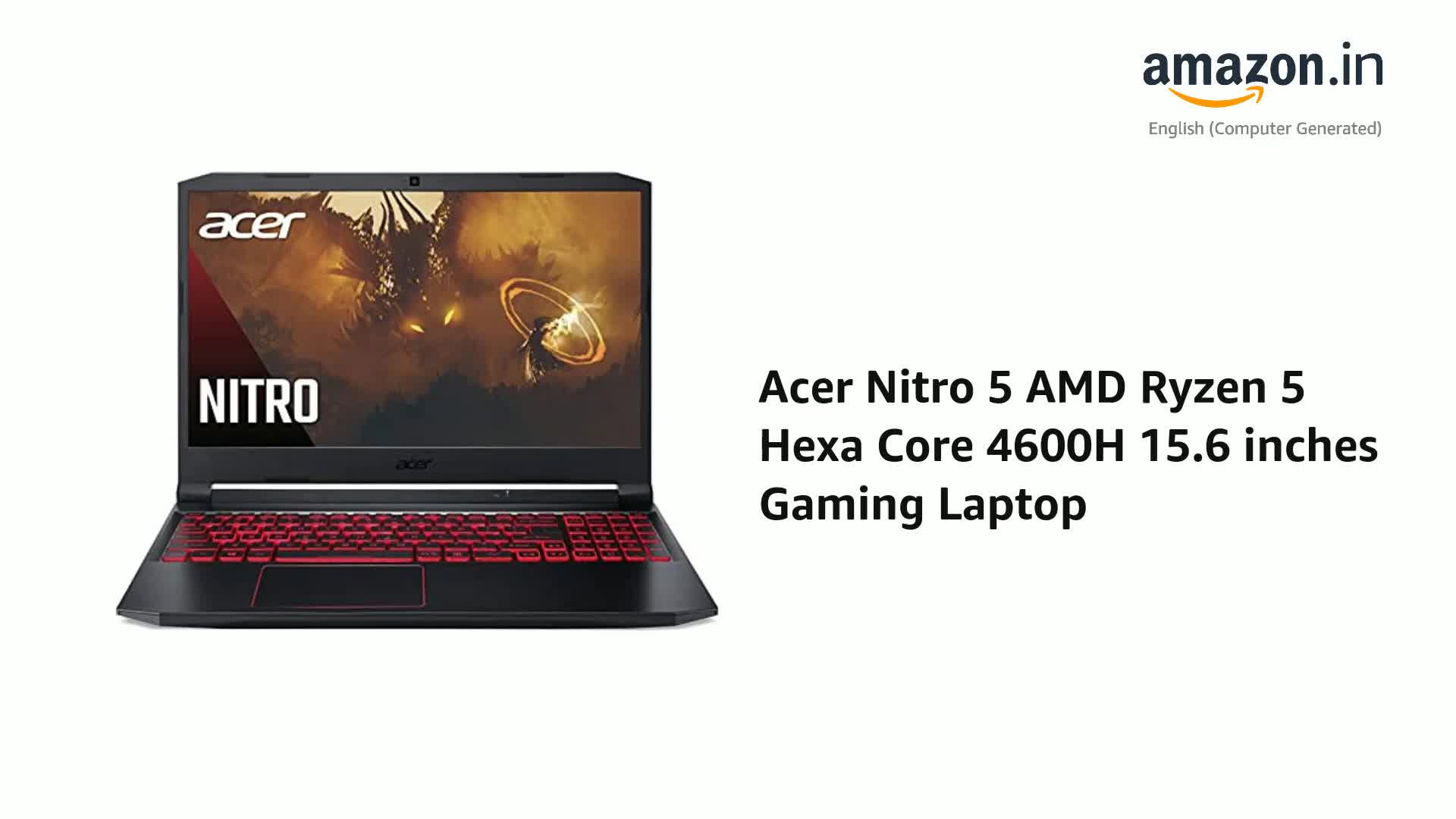 Acer Nitro 5 AMD Ryzen 5 Hexa Core 4600H 15.6 inches Gaming Laptop