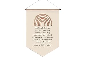 Boho Nursery Decor Girl: 'Hold Her a Little Longer' Wall Hanging