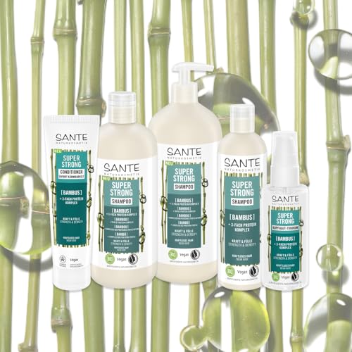 SANTE Naturkosmetik Super Strong Shampoo - 950ml - Haarshampoo für kraftloses Haar - mit Bio-Bambus Extrakt & 3-Fach Protein Komplex - vegan & natürlich