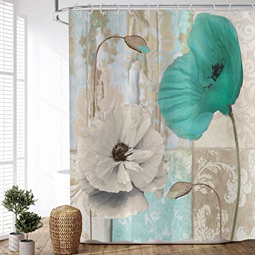 OTRANTO Japanischer Wellen Duschvorhang - Kanagawa Motiv Wasserdicht 72 Zoll