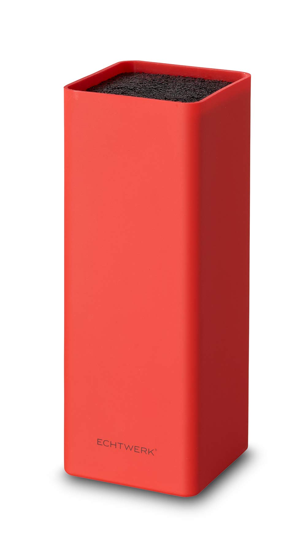 Echtwerk Universal Knife Block, Holder, Organiser, Practical Stand, Space-Saving Storage with Bristle Insert, Flexible, Red, 30 cm