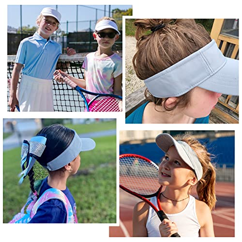 Durio Kids Sun Visor Hat Girls Hat Adjustable Kids Baseball Hat Sports Baseball Cap Athletic Kids Beach Hat Tennis Golf Sun Hats For Kids B White&Pink 6-12 Years #TOP7