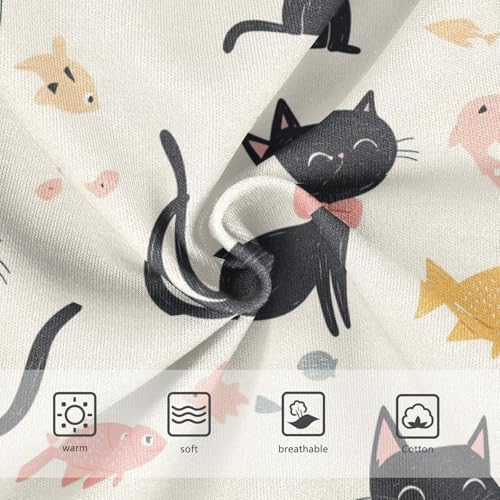 Wusikd Black Cats Fish Girls' Underwear Cotton Funny Girls Briefs Soft Toddler Underwear 2T3