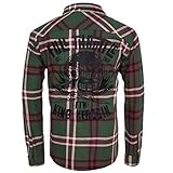 Stil: Holzfällerhemd King Kerosin Herren Biker Holzfällerhemd - Full Throttle Grün Flannel Shirt
