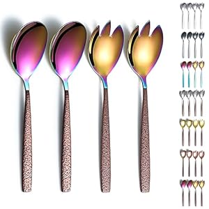 Evanda Regenbogen Salatbesteck Braun 4er Set