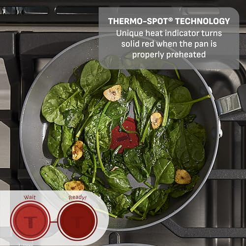 Image of T-Fal Ultimate Hard Anodized Nonstick 10 Piece Cookware Set, Oven Safe Up to 400F, Dishwasher Safe, Pots and Pans Set, Includes Frying Pans, Saucepan, Stockpot, Cooking Utensils, Stone