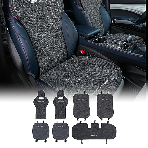 FDAIUN Car Seat Cushions for BYD ATTO 3 2022 2023 Ice Silk Material Front and Rear Seat Cushions and Backrests Back Pain Relief (Dark Blue)