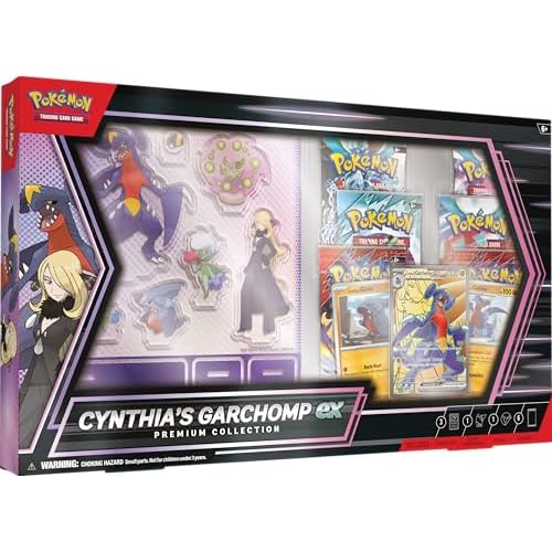 Pokemon TCG: Cynthia's Garchomp ex Premium Collection - 6 Packungen, Aufkleber, Promos